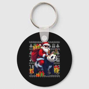 Llavero Navidades de Santa Riding Panda iluminan a Navidad