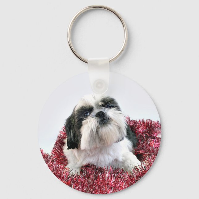 Llavero Navidades de Shih Tzu (Anverso)