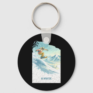 Llavero Navidades de snowboard en vacaciones de invierno n