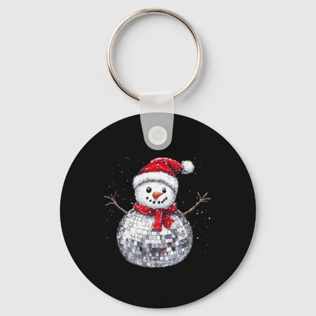 Llavero Navidades de Snowman Retro Santa Hat Disco Ball Ma (Anverso)