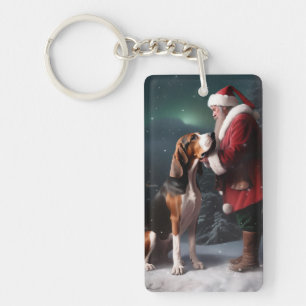 Llavero Navidades de Treeing Walker Coonhound Santa Claus