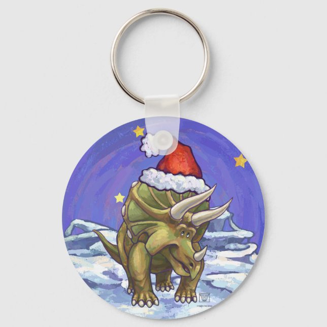 Llavero Navidades de Triceratops (Anverso)