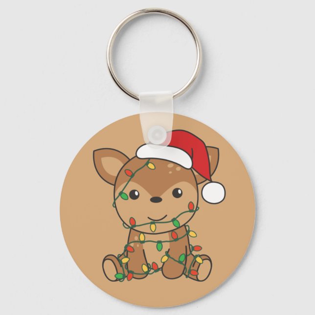 Llavero Navidades de venado Winter Animals Deer Keychain (Anverso)