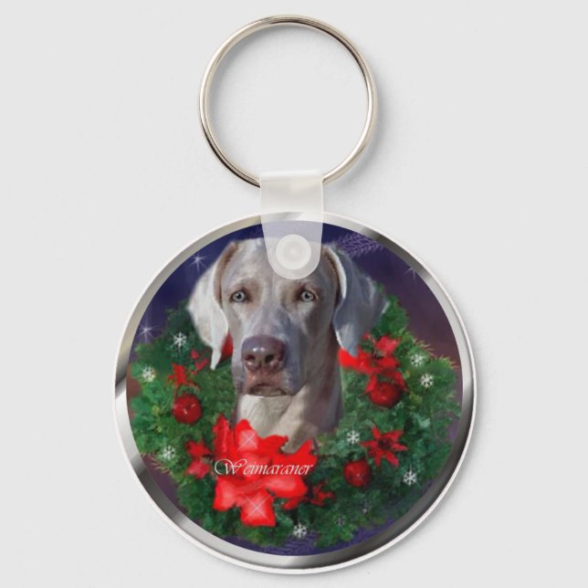 Llavero Navidades de Weimaraner (Anverso)