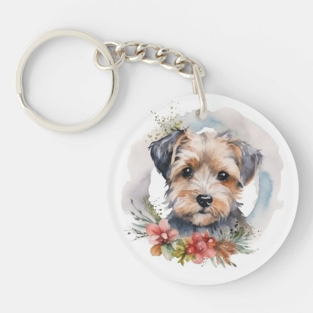 Llavero Navidades de Yorkipoo de la revista Wreath Festime (Frente)