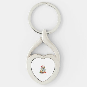 Llavero Navidades del Bulldog inglés Xmas Lighting Santa H