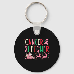 Llavero Navidades del cáncer Pink Ribbon Santa Sleigh Rein