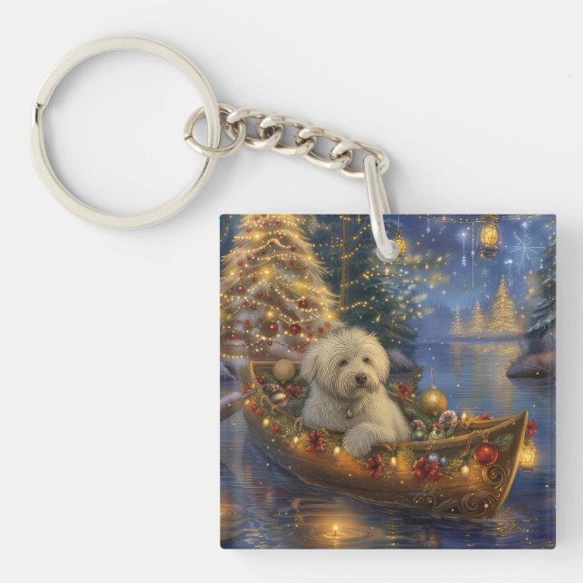 Llavero Navidades del Coton De Tulear: Viaje festivo (Frente)