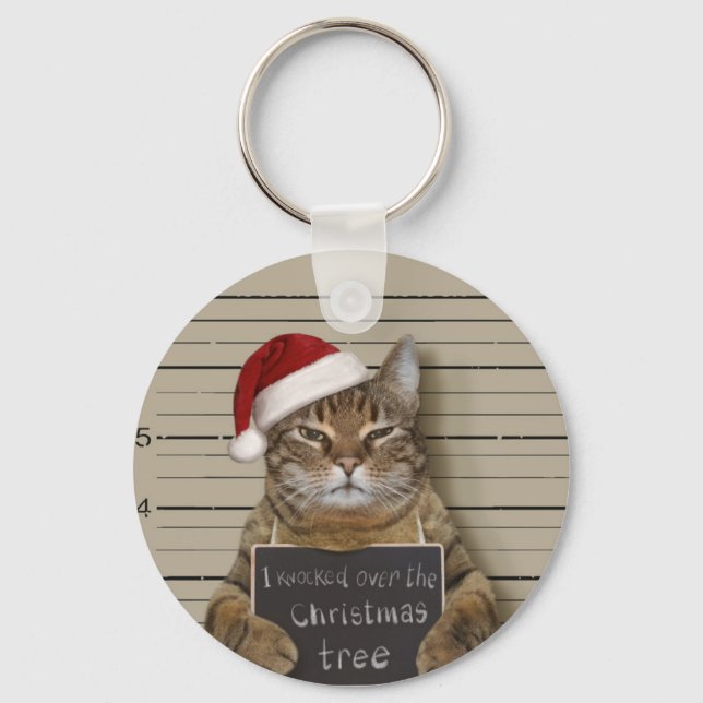 Llavero Navidades del gato Mugshot (Anverso)