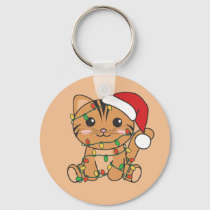 Llavero Navidades del gato Winter Animals Cats Keychain