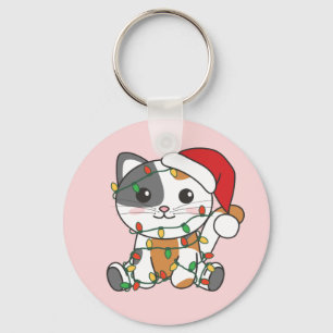 Llavero Navidades del gato Winter Animals Cats Keychain