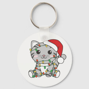 Llavero Navidades del gato Winter Animals Cats Keychain