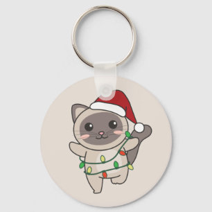 Llavero Navidades del gato Winter Animals Cats Keychain