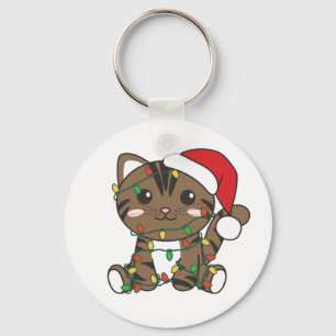 Llavero Navidades del gato Winter Animals Cats Keychain