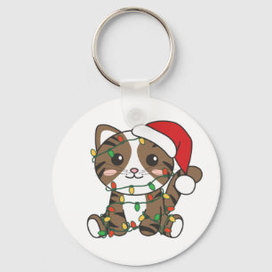 Llavero Navidades del gato Winter Animals Cats Keychain