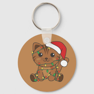 Llavero Navidades del gato Winter Animals Cats Keychain