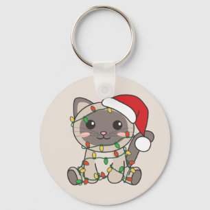 Llavero Navidades del gato Winter Animals Cats Keychain