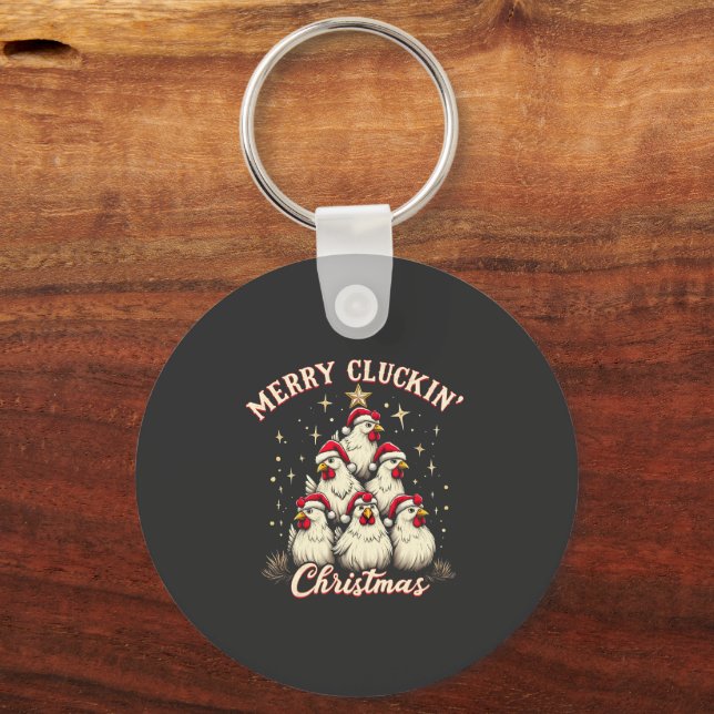 Llavero Navidades del Merry Clucking Ropa Funny (Anverso)