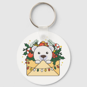 Llavero Navidades del oso polar letras animales de inviern