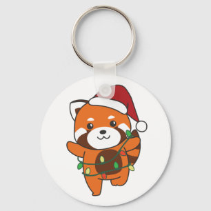 Llavero Navidades del Panda Rojo Animales de Invierno Rojo