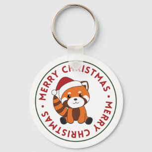 Llavero Navidades del Panda Rojo Nieve Animales De Inviern