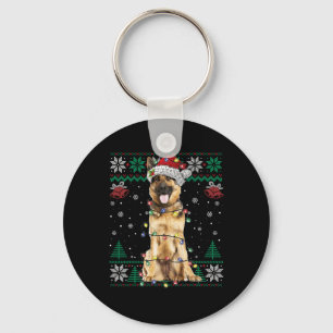 Llavero Navidades del Pastor Alemán Santa Ugly Sweater Dog
