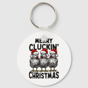 Llavero Navidades del Retro Merry Cluckin se divierten con