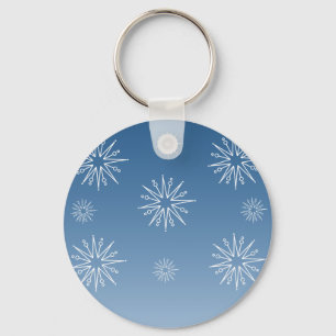 Llavero Navidades deslumbrantes Keychain de estrellas, azu