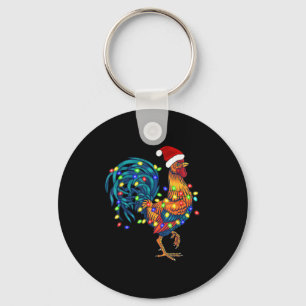 Llavero Navidades divertidos de gallos iluminan granja Paj