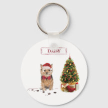 Navidades divertidos de Norfolk Terrier con árbol