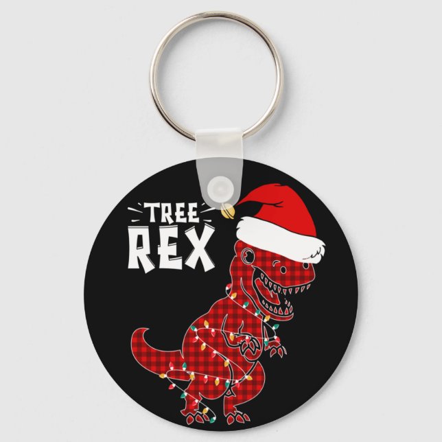 Llavero Navidades divertidos Dinosaur Tree Rex Keychain (Anverso)