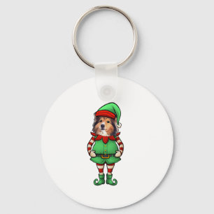 Llavero Navidades divertidos Elf Shetland Sheepdog Dog She