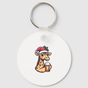 Llavero Navidades divertidos Giraffe con historieta de cer