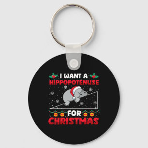 Llavero Navidades divertidos Maestra Hippopotenuse Math Lo