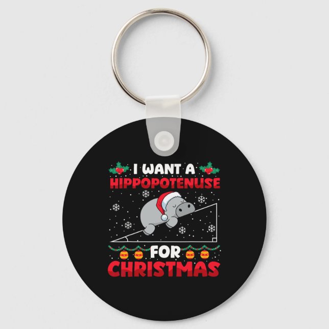 Llavero Navidades divertidos Maestra Hippopotenuse Math Lo (Anverso)