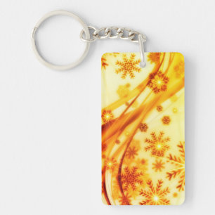 Llavero Navidades dorados copos de nieve