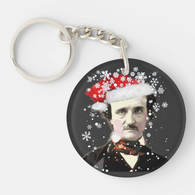 Llavero Navidades Edgar Allan Poe Gorra Keychain Snowflake (Frente)