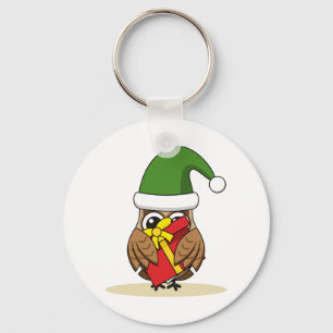 Llavero Navidades Elf Owl con presente