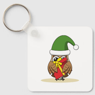 Llavero Navidades Elf Owl con presente