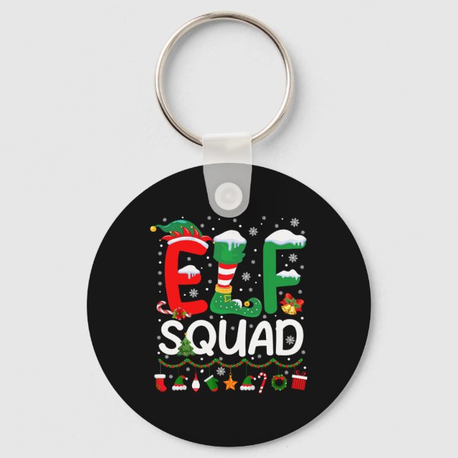 Llavero Navidades Elf Squad Familia Pareja A Niños Pajamas (Anverso)