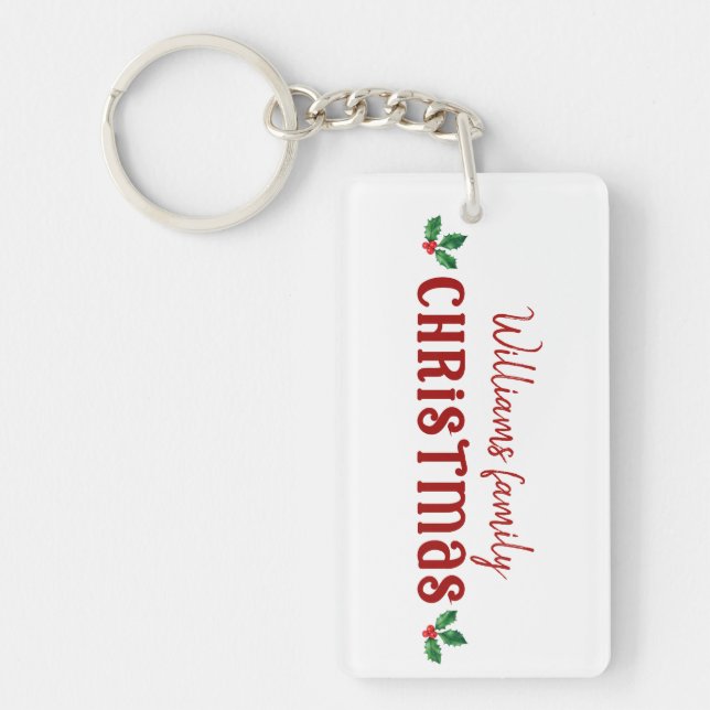 Llavero Navidades familiares blancos y rojos (Frente)