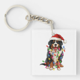 Llavero Navidades felices Bernese Mountain Dog Santa Hat