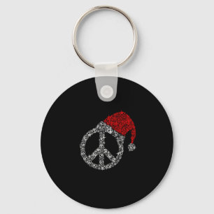 Llavero Navidades felices Símbolo de Hippies Gorra Santa