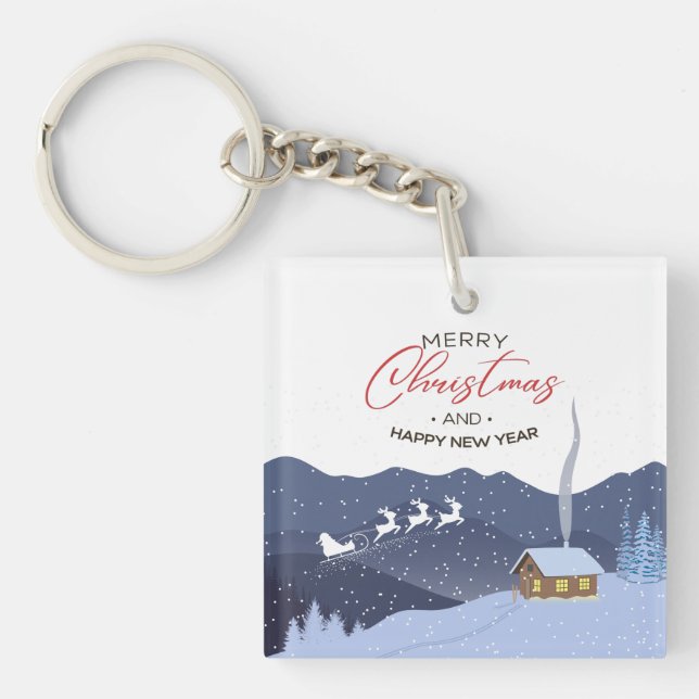 Llavero Navidades | Feliz año nuevo | personalizable Santa (Frente)