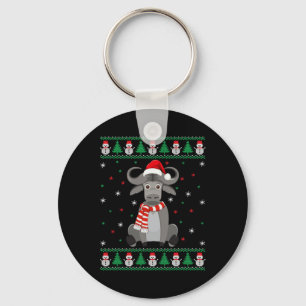 Llavero Navidades feos de la familia de búfalos y animales