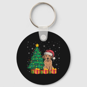 Llavero Navidades feos de Labrador Santa Hat iluminan a lo