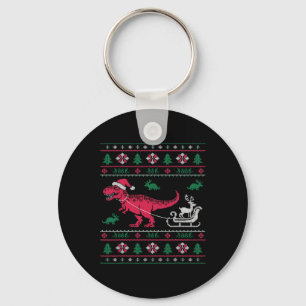 Llavero Navidades feos de renos de dinosaurio