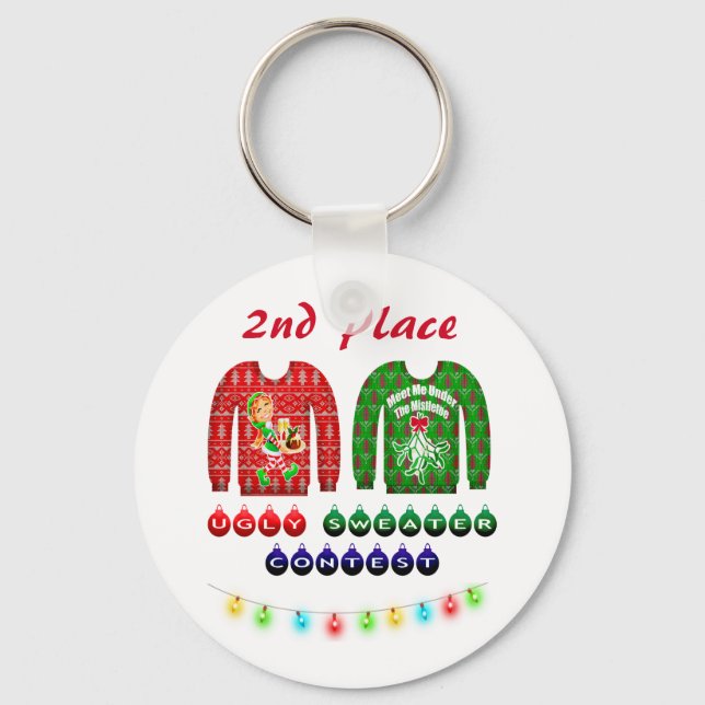 Llavero Navidades feos Fiesta suéter Ganador del segundo l (Anverso)