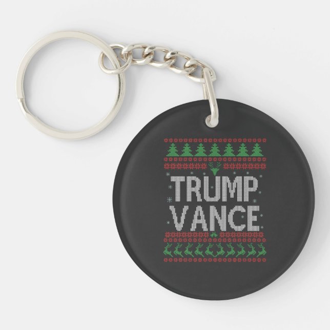 Llavero Navidades feos republicanos de Trump vance celebra (Frente)