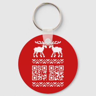 Llavero ¡Navidades feos sudan el código QR Feliz Año Nuevo